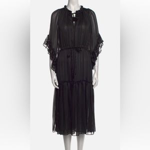 Misa Los Angeles Black Mock Neck Dress XS